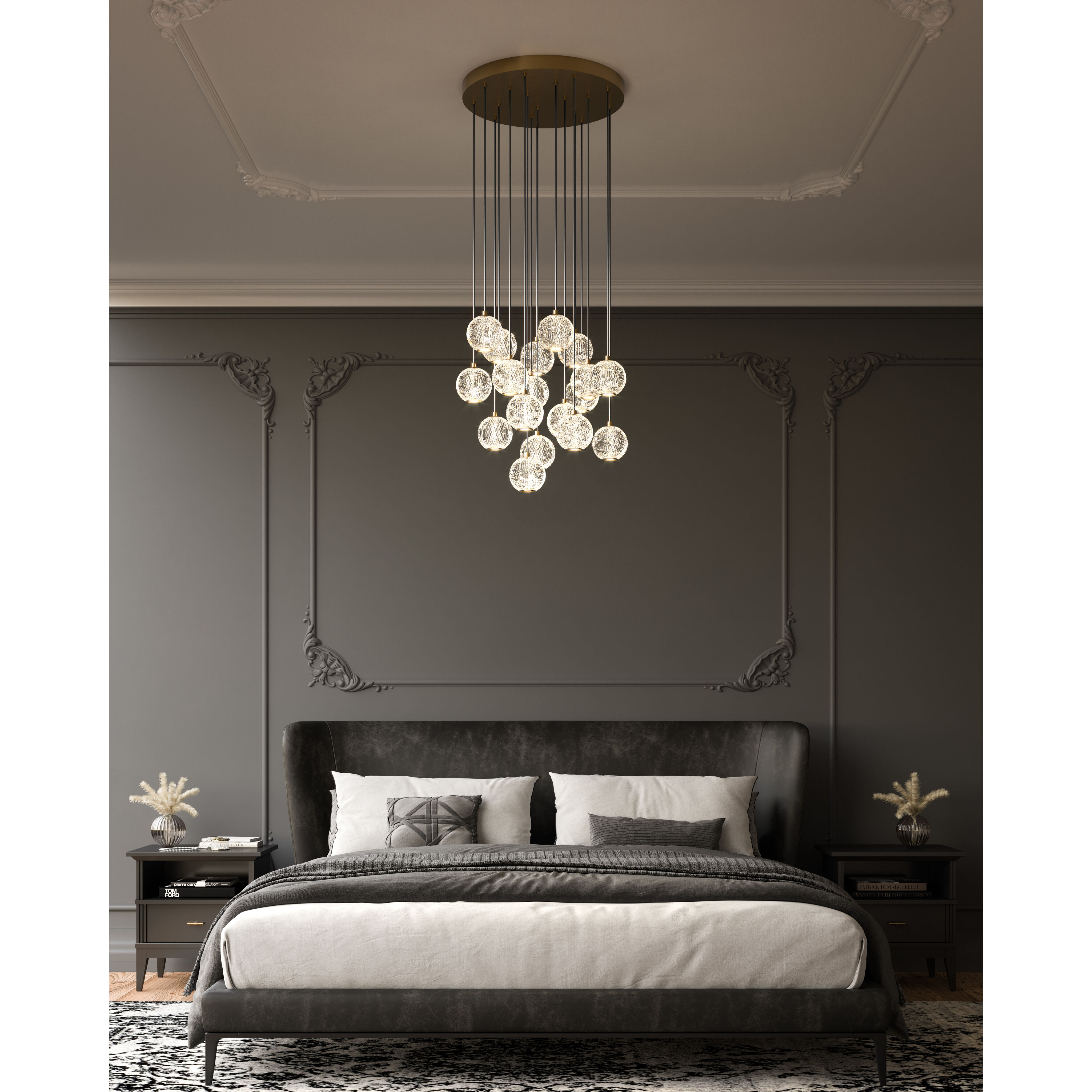 Marni LED 21.13 inch Natural Brass Multi Pendant Ceiling Light